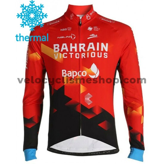 Maillot Cyclisme 2021 Team Bahrain Victorious Hiver Thermal Fleece M001