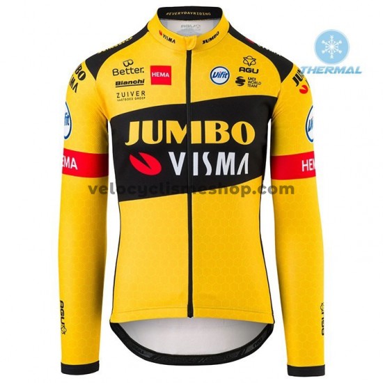 Tenue Maillot M/L + Collant à Bretelles 2020 Team Jumbo–Visma Hiver Thermal Fleece M001