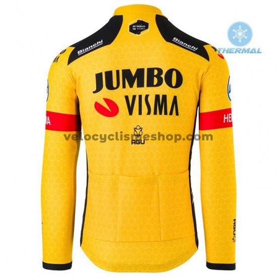 Tenue Maillot M/L + Collant à Bretelles 2020 Team Jumbo–Visma Hiver Thermal Fleece M001