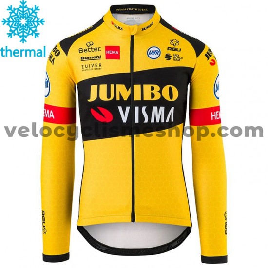 Maillot Cyclisme 2020 Team Jumbo–Visma Hiver Thermal Fleece M001
