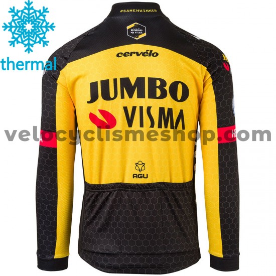 Maillot Cyclisme 2021 Team Jumbo-Visma Hiver Thermal Fleece M005
