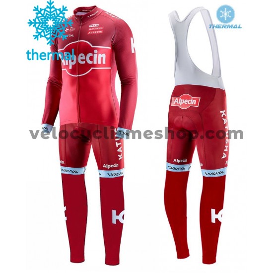 Tenue Maillot M/L + Collant à Bretelles 2017 Team Katusha-Alpecin Hiver Thermal Fleece M001