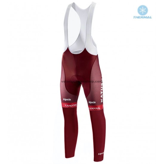Collant à Bretelles 2018 Team Katusha Alpecin Hiver Thermal Fleece M001