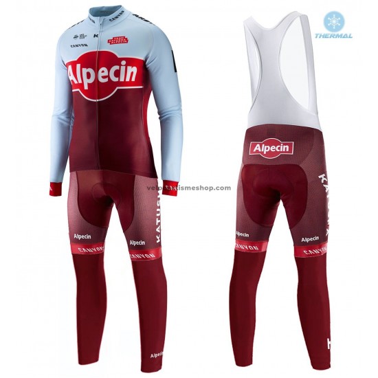 Tenue Maillot M/L + Collant à Bretelles 2018 Team Katusha-Alpecin Hiver Thermal Fleece M001