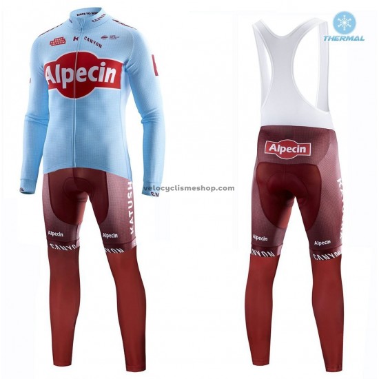 Tenue Maillot M/L + Collant à Bretelles 2019 Team Katusha Alpecin Hiver Thermal Fleece M001