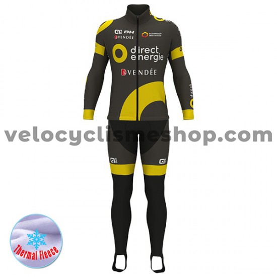 Tenue Maillot M/L + Collant à Bretelles 2017 Direct Energie Hiver Thermal Fleece M001