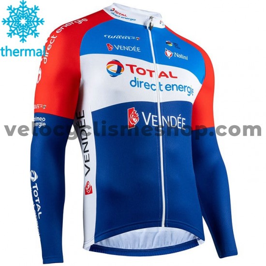 Maillot Cyclisme 2020 Total Direct Energie Hiver Thermal Fleece M001