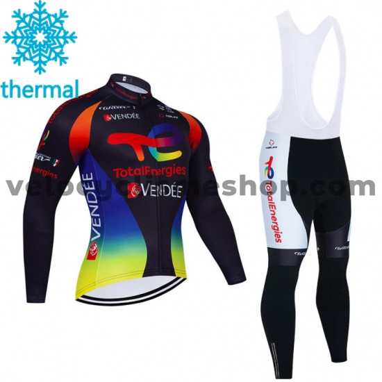 Tenue Maillot M/L + Collant à Bretelles 2021 Team TotalEnergies Hiver Thermal Fleece M002