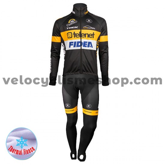Tenue Maillot M/L + Collant à Bretelles 2017 Telenet Fidea Lions Hiver Thermal Fleece M001