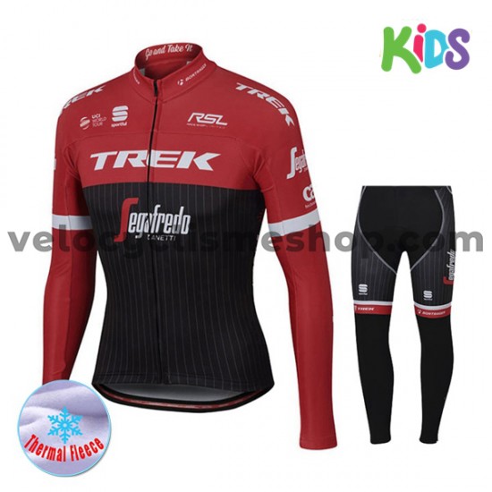 Tenue Maillot M/L + Collant Long 2017 Trek-Segafredo Enfant Hiver Thermal Fleece M001