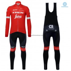 Tenue Maillot M/L + Collant à Bretelles 2018 Trek-Segafredo Hiver Thermal Fleece M001