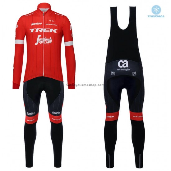 Tenue Maillot M/L + Collant à Bretelles 2018 Trek-Segafredo Hiver Thermal Fleece M001