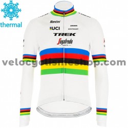 Maillot Cyclisme 2020 Trek-Segafredo UCI World Champion Hiver Thermal Fleece M001