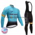 Tenue Maillot M/L + Collant à Bretelles 2017 Astana Pro Team Femmes Hiver Thermal Fleece M001