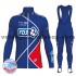 Tenue Maillot M/L + Collant à Bretelles 2017 FDJ Femmes Hiver Thermal Fleece M002