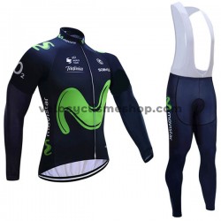 Tenue Maillot M/L + Collant à Bretelles 2017 Movistar Team Femmes M001