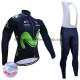 Tenue Maillot M/L + Collant à Bretelles 2017 Movistar Team Femmes Hiver Thermal Fleece M001
