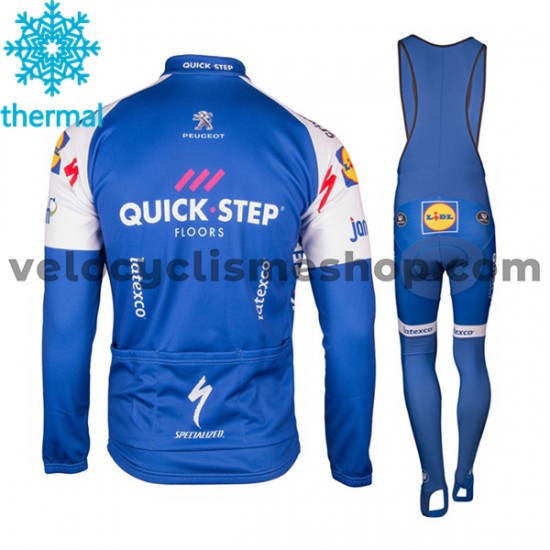 Tenue Maillot M/L + Collant à Bretelles 2017 Quick-Step Floors Femmes Hiver Thermal Fleece M001