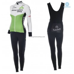 Tenue Maillot M/L + Collant à Bretelles 2018 Dimension Data Femmes Hiver Thermal Fleece M001