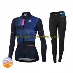 Tenue Maillot M/L + Collant Long Hiver Thermal Fleece 2021 Sportful Leaf Femmes N001