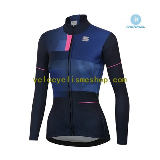 Tenue Maillot M/L + Collant Long Hiver Thermal Fleece 2021 Sportful Leaf Femmes N001