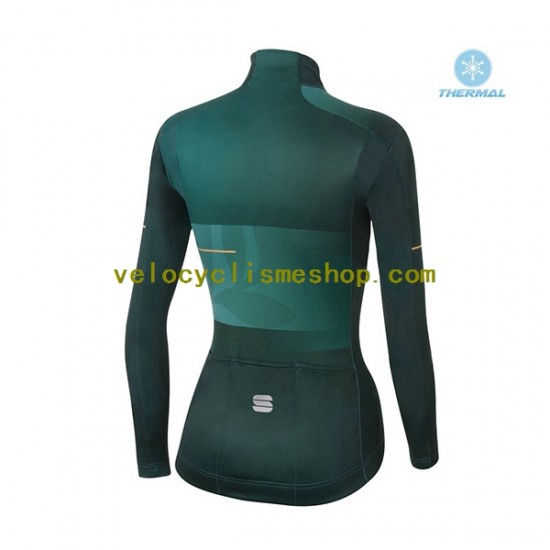 Maillot Cyclisme Hiver Thermal Fleece 2021 Sportful Leaf Femmes N002