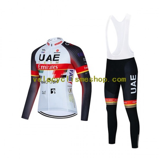 Tenue Maillot M/L + Collant à Bretelles 2021 UAE Team Emirates Hommes N001