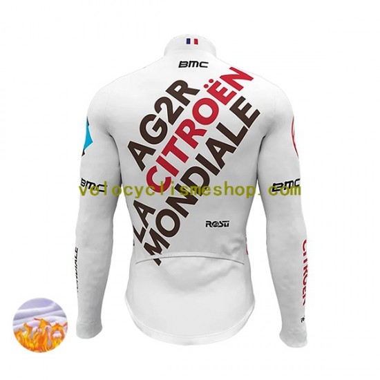 Maillot Cyclisme Hiver Thermal Fleece 2022 AG2R Citroen Team Hommes N001