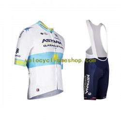 Tenue Maillot + Cuissard à Bretelles 2022 Astana Qazaqstan Team Hommes N002