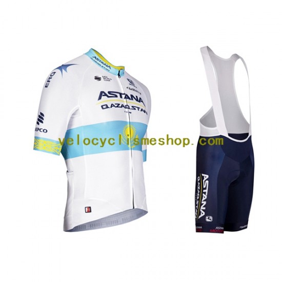 Tenue Maillot + Cuissard à Bretelles 2022 Astana Qazaqstan Team Hommes N002
