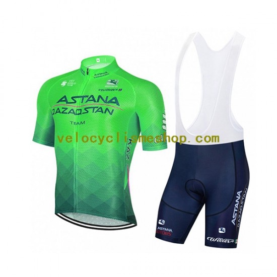 Tenue Maillot + Cuissard à Bretelles 2022 Astana Qazaqstan Team Hommes N003