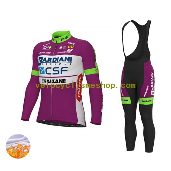 Tenue Maillot M/L + Collant à Bretelles Hiver Thermal Fleece 2022 Bardiani-CSF Hommes N001