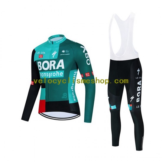Tenue Maillot M/L + Collant à Bretelles 2022 Bora-Hansgrohe Hommes N001
