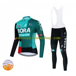 Tenue Maillot M/L + Collant à Bretelles Hiver Thermal Fleece 2022 Bora-Hansgrohe Hommes N001