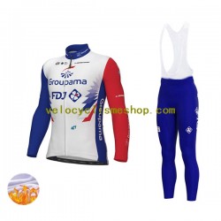 Tenue Maillot M/L + Collant à Bretelles Hiver Thermal Fleece 2022 Groupama-FDJ Hommes N001