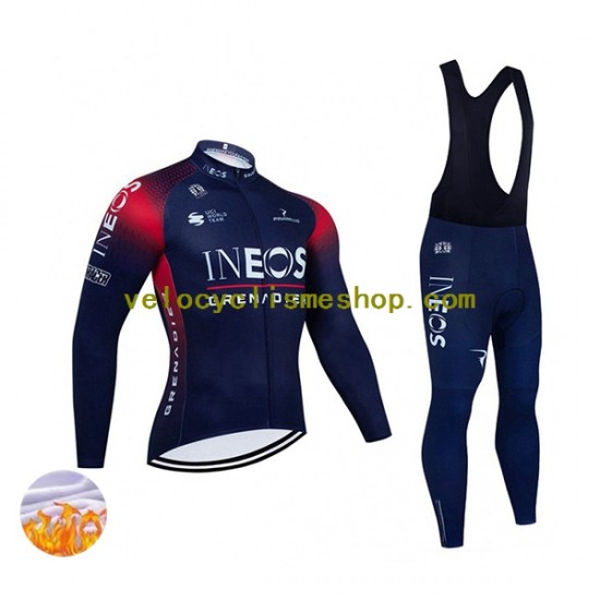 Tenue Maillot M/L + Collant à Bretelles Hiver Thermal Fleece 2022 Ineos Grenadiers Hommes N001