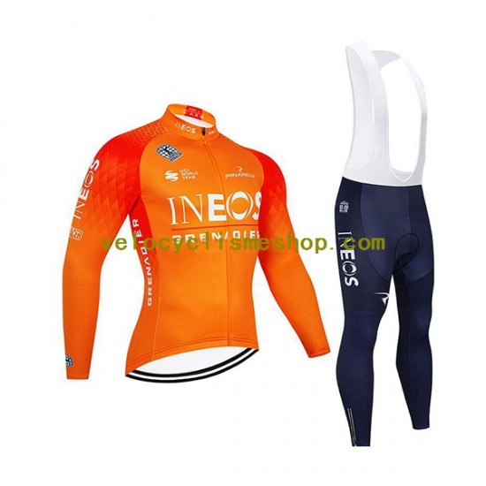 Tenue Maillot M/L + Collant à Bretelles 2022 Ineos Grenadiers Hommes N002