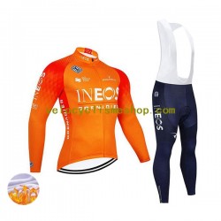 Tenue Maillot M/L + Collant à Bretelles Hiver Thermal Fleece 2022 Ineos Grenadiers Hommes N002