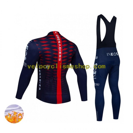 Tenue Maillot M/L + Collant à Bretelles Hiver Thermal Fleece 2022 Ineos Grenadiers Hommes N005