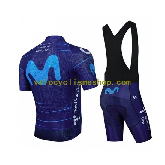 Tenue Maillot + Cuissard à Bretelles 2022 Movistar Team Hommes N002