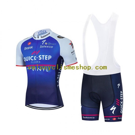 Tenue Maillot + Cuissard à Bretelles 2022 Quick-Step Alpha Vinyl Team Hommes N001