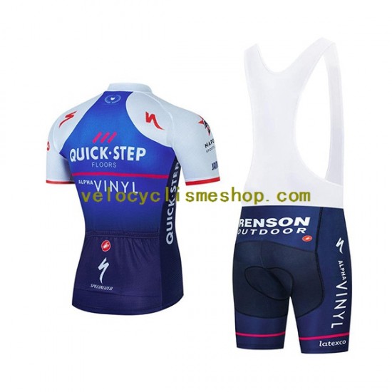 Tenue Maillot + Cuissard à Bretelles 2022 Quick-Step Alpha Vinyl Team Hommes N001