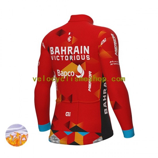 Maillot Cyclisme Hiver Thermal Fleece 2022 Team Bahrain Victorious Hommes N001