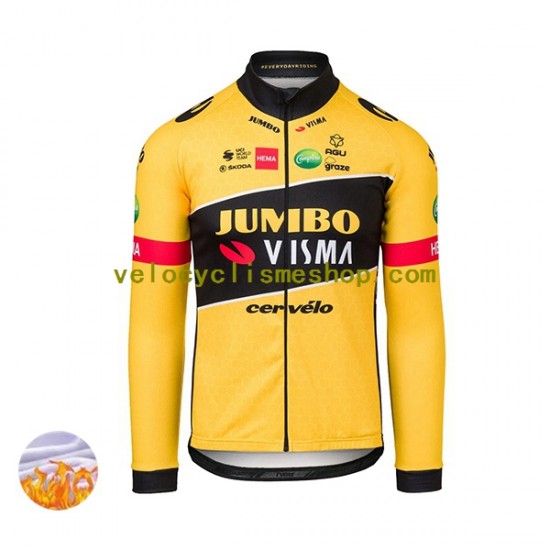 Maillot Cyclisme Hiver Thermal Fleece 2022 Team Jumbo-Visma Hommes N001