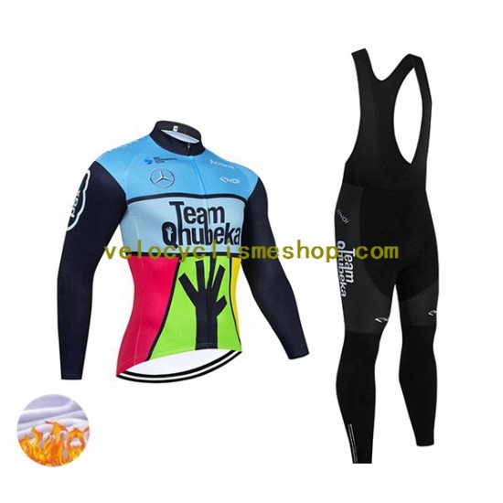 Tenue Maillot M/L + Collant à Bretelles Hiver Thermal Fleece 2022 Team Qhubeka Hommes N001