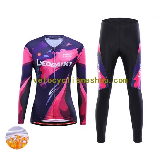 Tenue Maillot M/L + Collant Long Hiver Thermal Fleece Leobaiky Femmes N006
